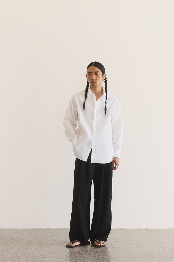 OVERSIZED COLLAR SHIRT - WHITE