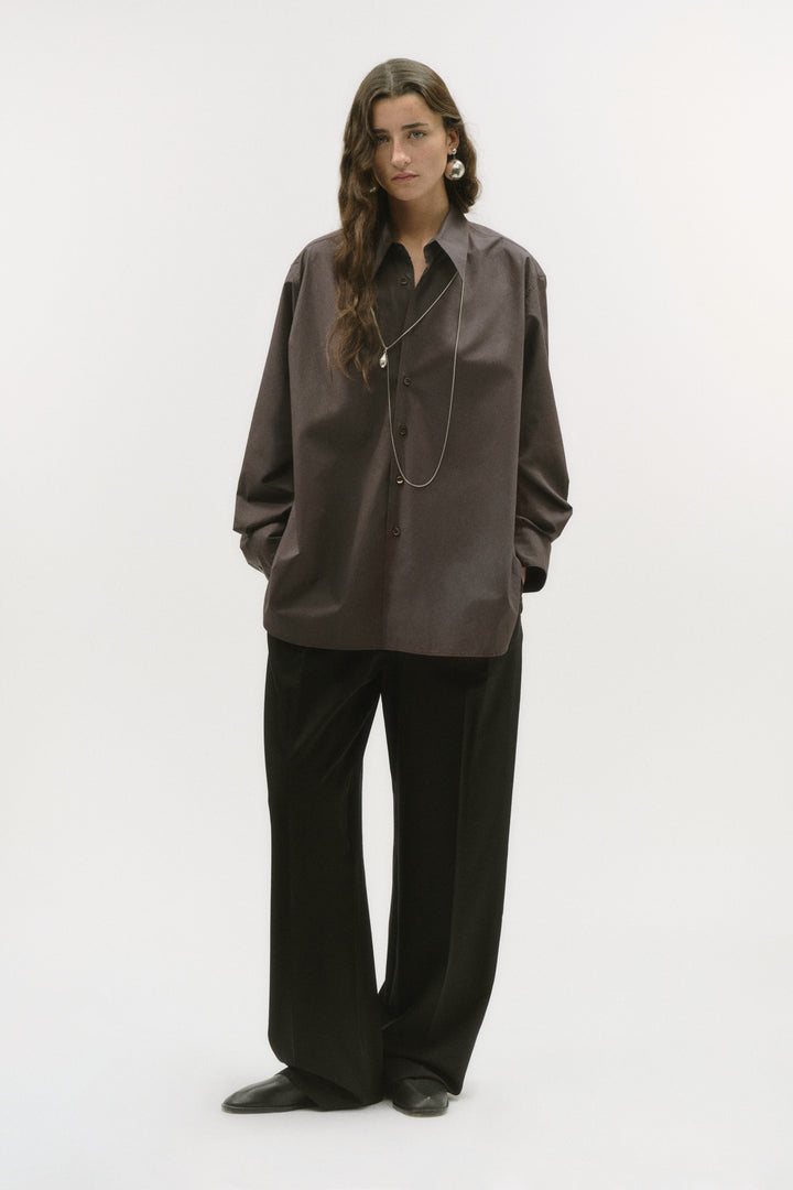 COLLAR SHIRT CLASSIC - ASH BROWN