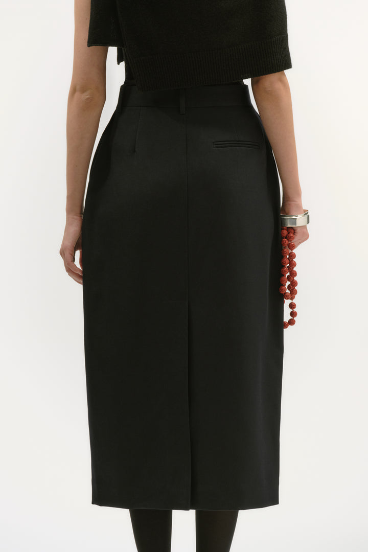 PLEATED MAXI SKIRT - MIDNIGHT
