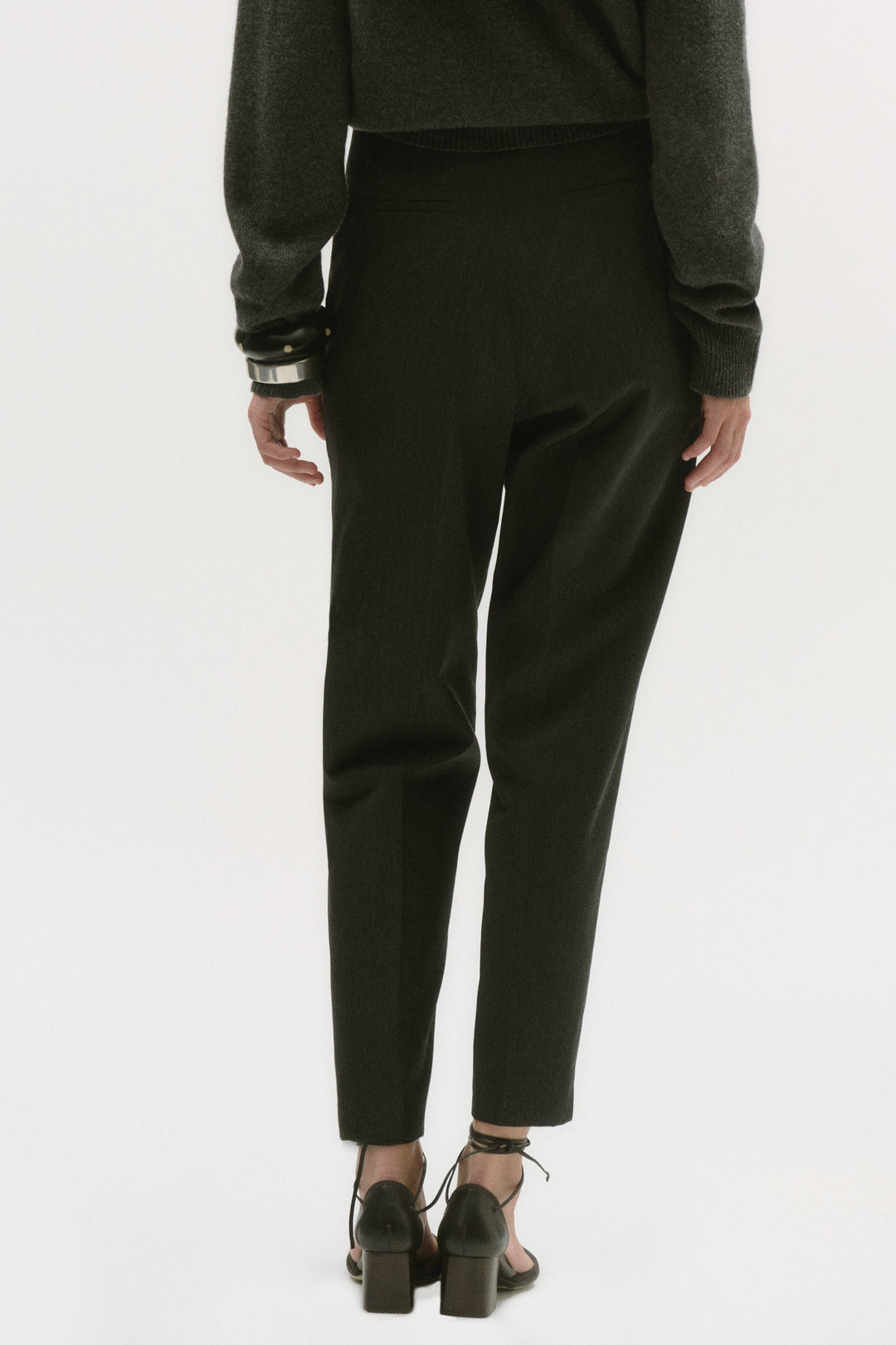 SLIM VINTAGE TROUSERS - CHARCOAL